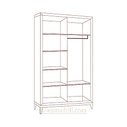 Шкаф 2-х дв. для платья и белья с зеркалами