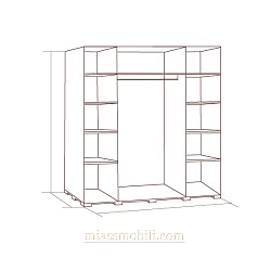 Шкаф четырехдверный (с зеркалами внутри)