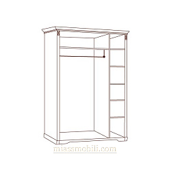 Шкаф 3-х дверный (без зеркал) для платья и белья